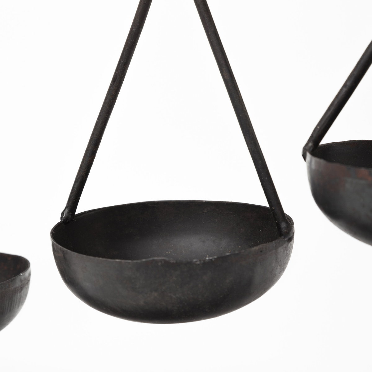 Enos 19L x 3W Black Metal 4 Bowl Ancient Spice Market Decorative Display, Decorative Object by Mercana, 18.5" length x 3" width x 10.5" height View 6