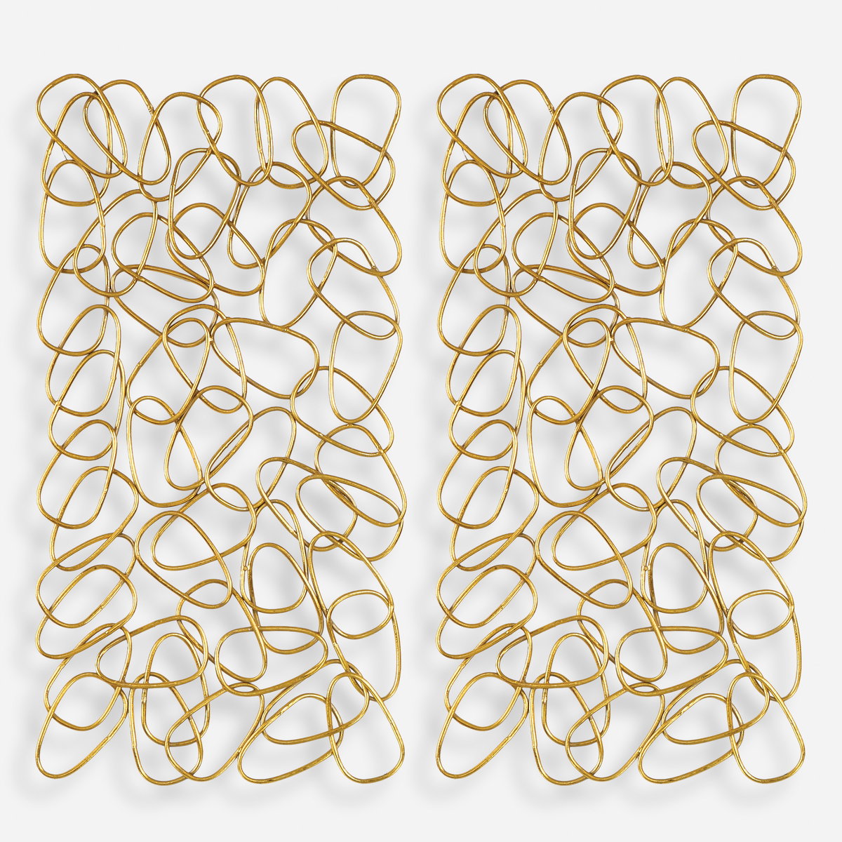 In The Loop Gold Wall Art Set/2, by Uttermost, 19.3" width x 37.5" height x 1.18" depth View 1