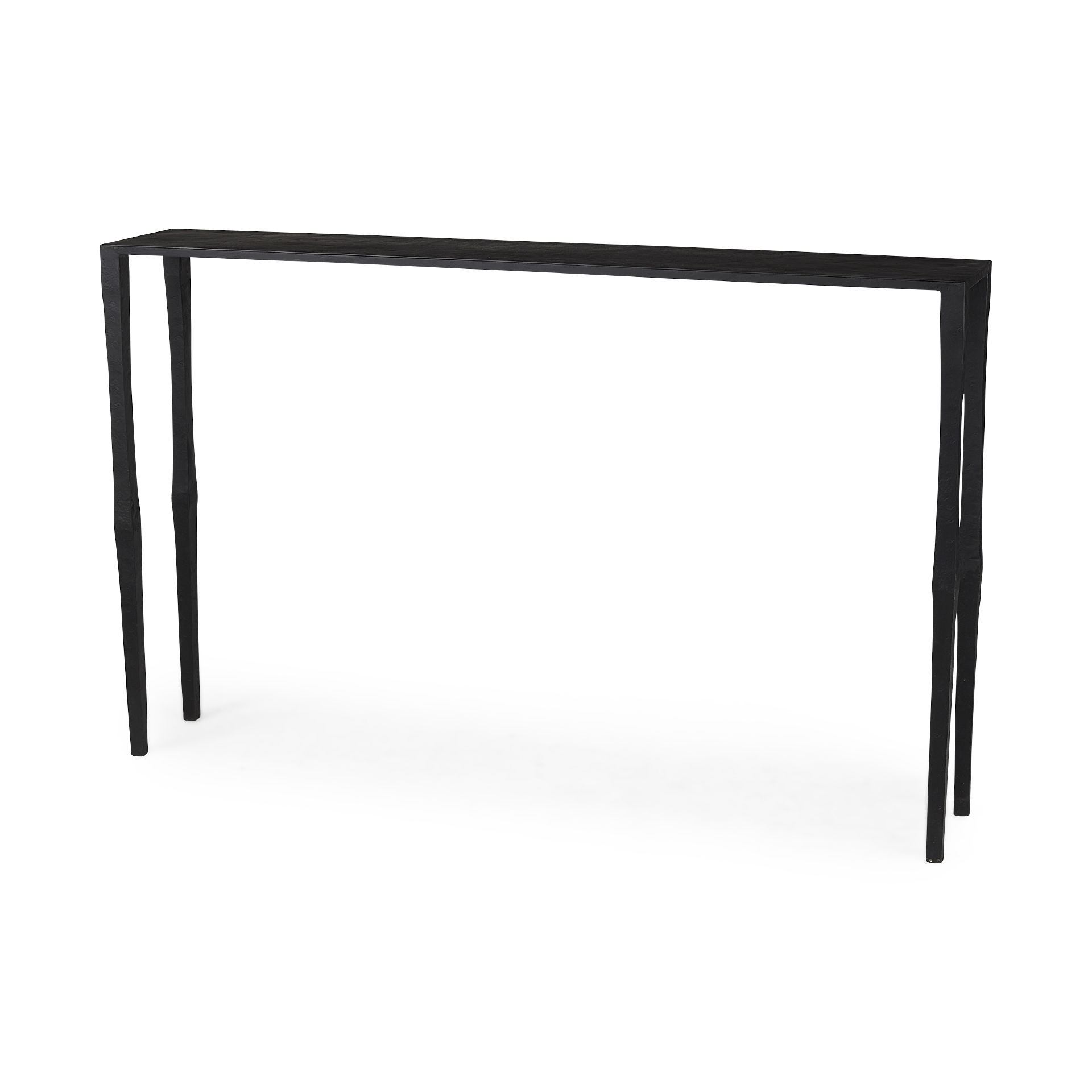 Timothy  48.0 X 8.0 X 30.0 Ebony Black Iron Console Table, by Mercana, 48" length x 8" width x 30" height View 1