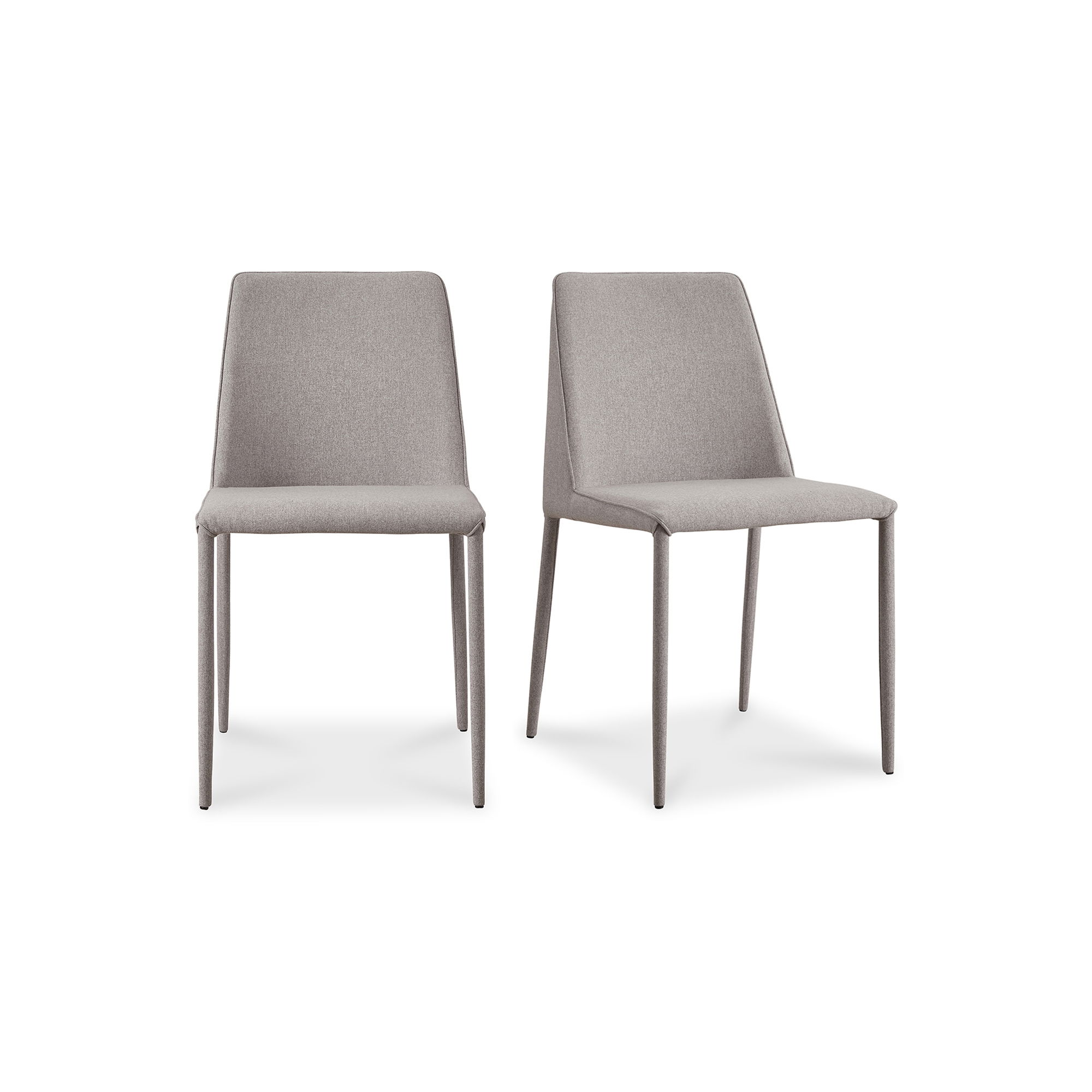 Nora Dining Chair Light Grey - Set Of Two, by Moe's Home, 17.75" width x 33.5" height x 22" depth View 2