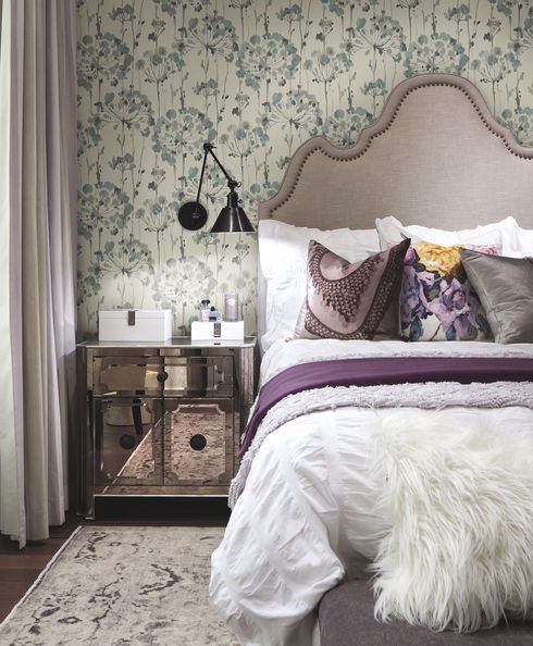 Flourish Sheer Blue & Grey Peel & Stick Wallpaper