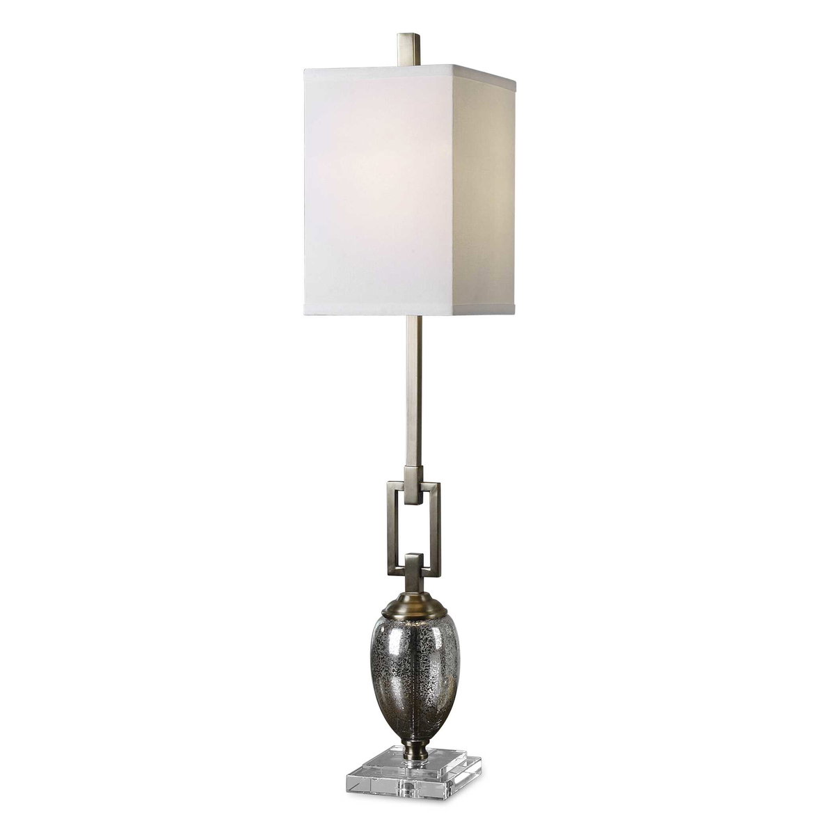 Copeland Mercury Glass Buffet Lamp, by Uttermost, 8" width x 3' height x 8" depth View 1