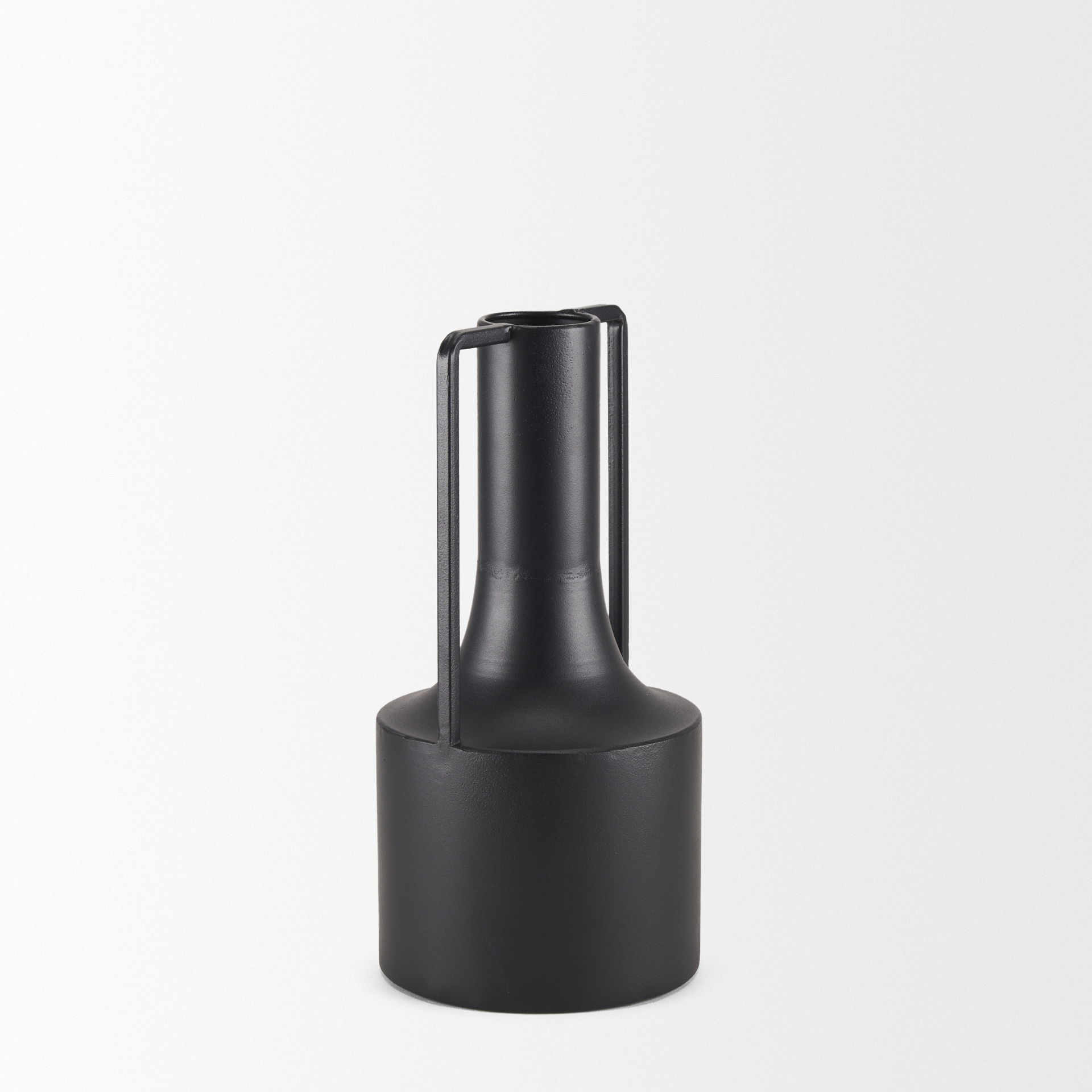 Tovi Small Matte Black Narrow Metal Vase large image 
