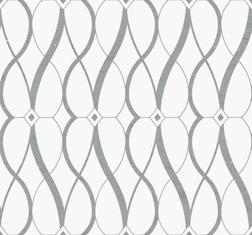 Graceful Geo White & Silver Wallpaper