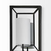 Noah 12.2x55 Black Metal with White Fabric Shade Rectangular Wall Sconce, by Mercana, 12.2" length x 7" width x 55" height thumbnail 4