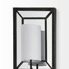 Noah 12.2x55 Black Metal with White Fabric Shade Rectangular Wall Sconce, by Mercana, 12.2" length x 7" width x 55" height thumbnail 6