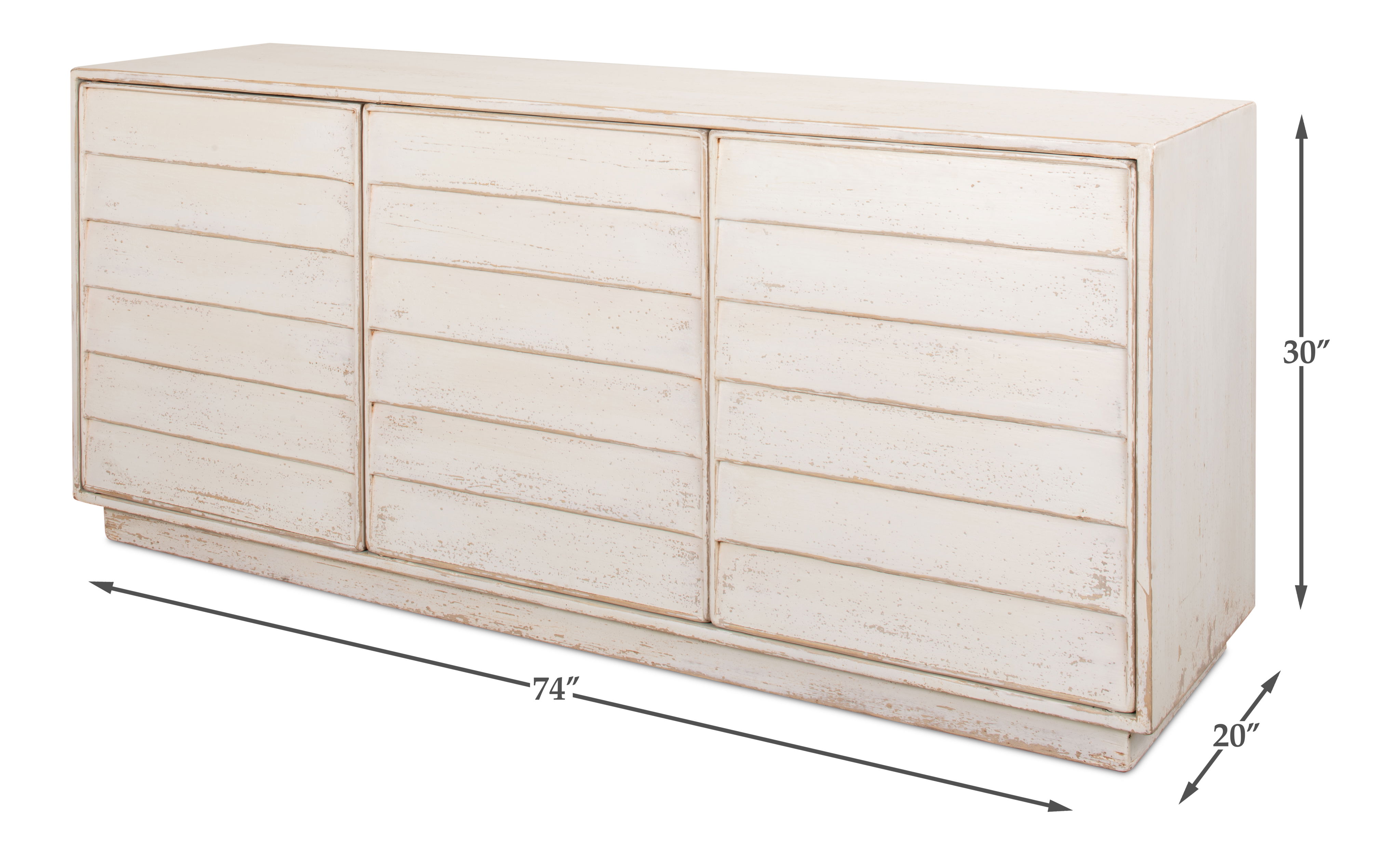 Louvered Sideboard, Whitewash large image 