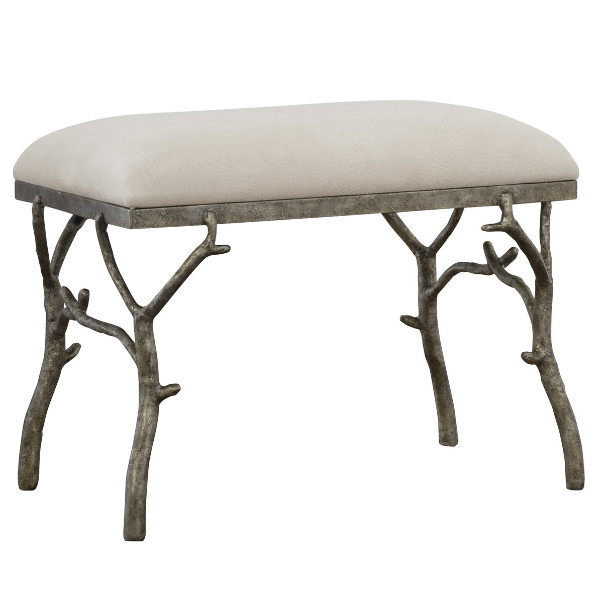 Lismore Small Fabric Bench, Benche by Uttermost, 24" width x 19.25" height x 16" depth View 1