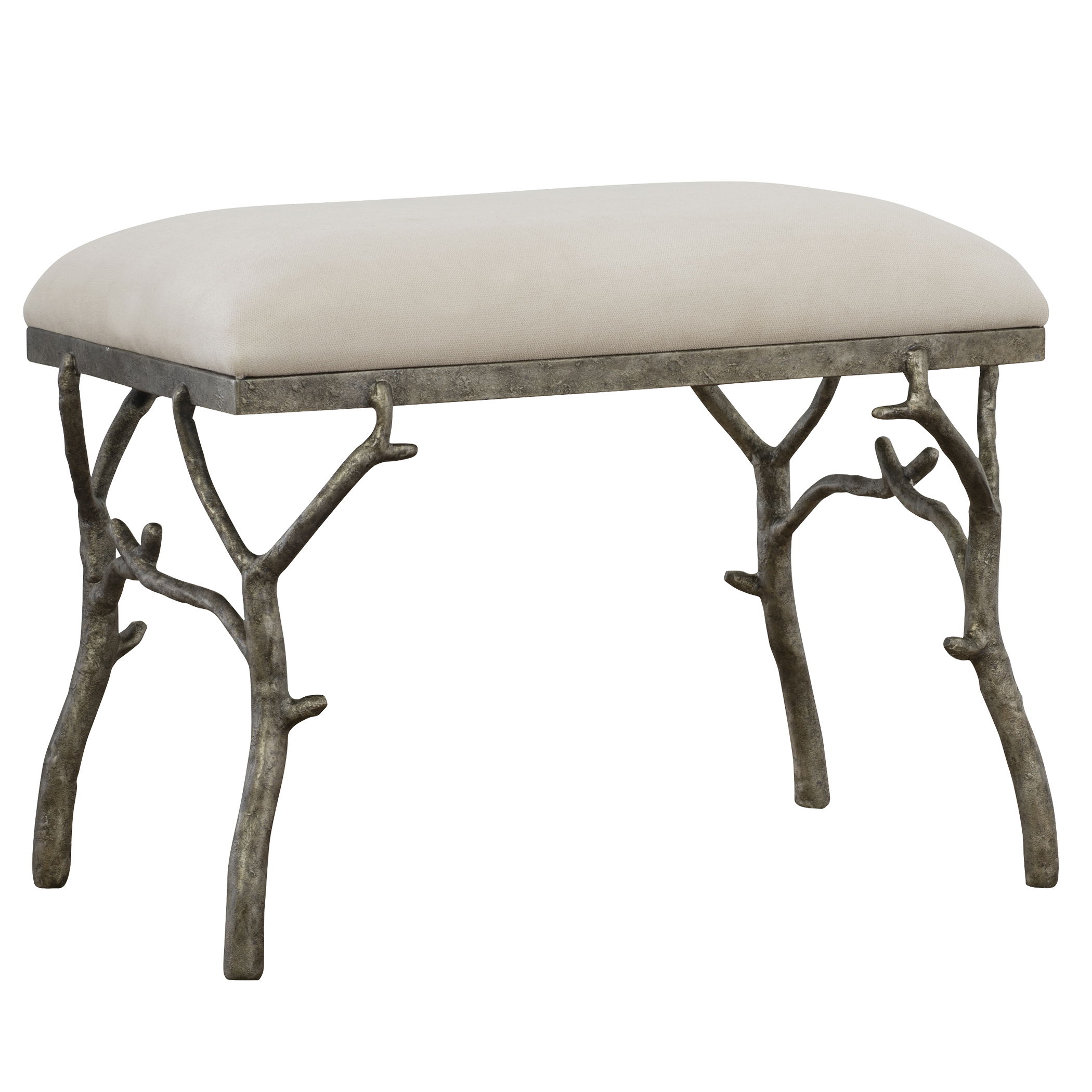 Lismore Small Fabric Bench, Furniture by Uttermost, 24" width x 19.25" height x 16" depth View 1
