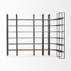Taunton II 80L x 10.5W x 90H Dark Brown Wood And Black Iron Six Shelving Unit thumbnail 4
