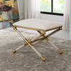 Socialite White Small Bench, Benche by Uttermost, 24" width x 20.25" height x 17" depth thumbnail 2