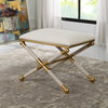 Socialite White Small Bench, Benche by Uttermost, 24" width x 20.25" height x 17" depth thumbnail 2