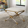Socialite White Small Bench, Furniture by Uttermost, 24" width x 20.25" height x 17" depth thumbnail 2