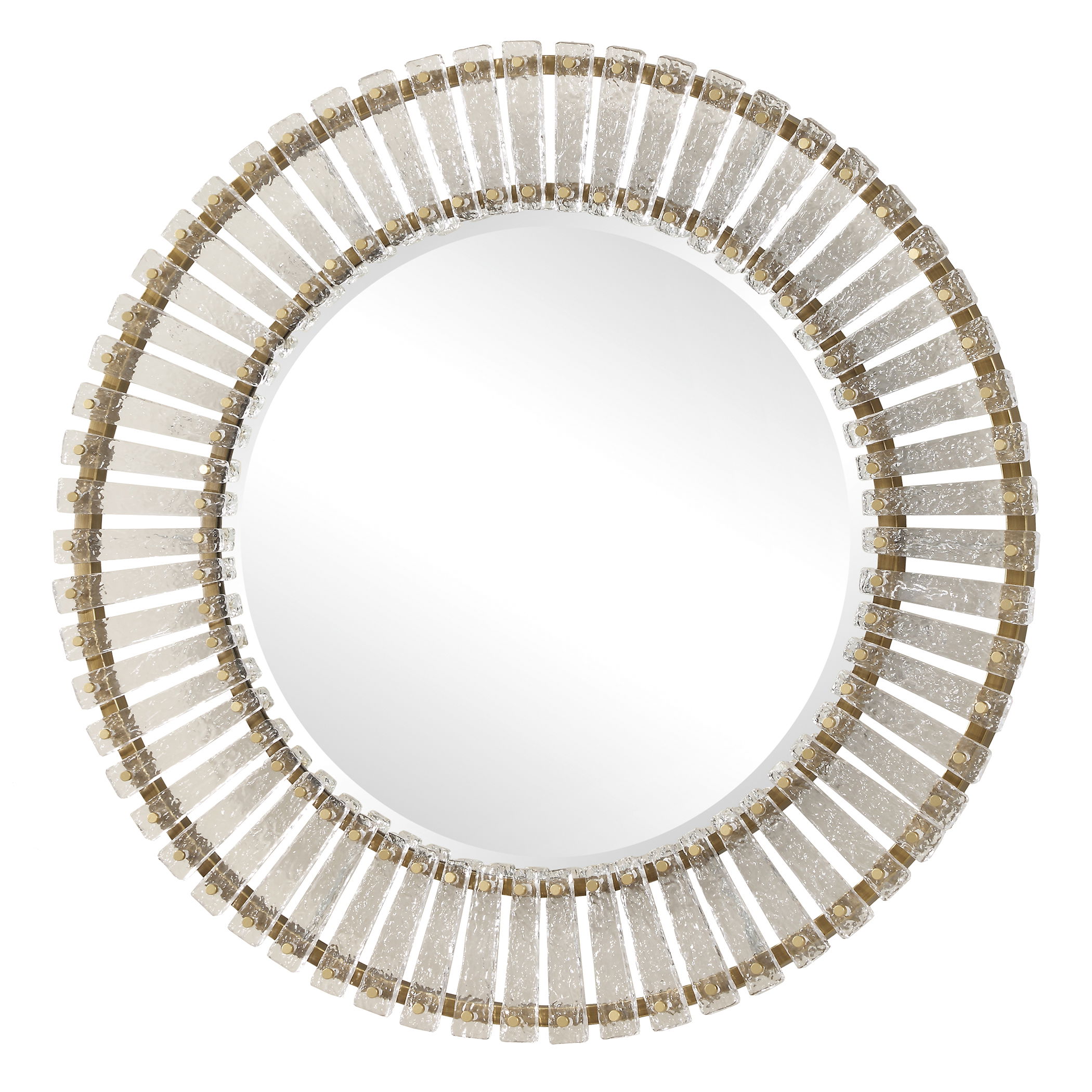 Denali Textured Glass Round Mirror large image 