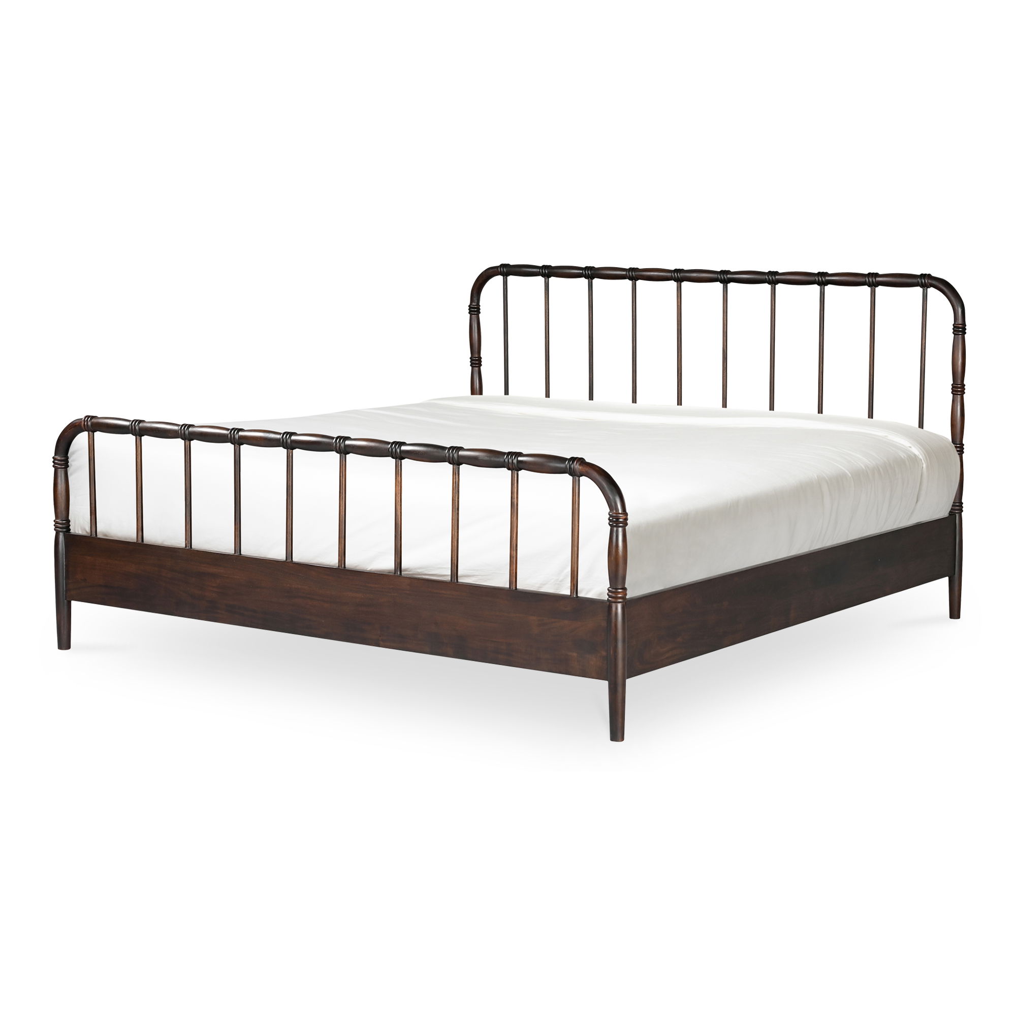 Vivian Queen Bed Dark Brown, by Moe's Home, 63.95" width x 45" height x 84.45" depth View 7