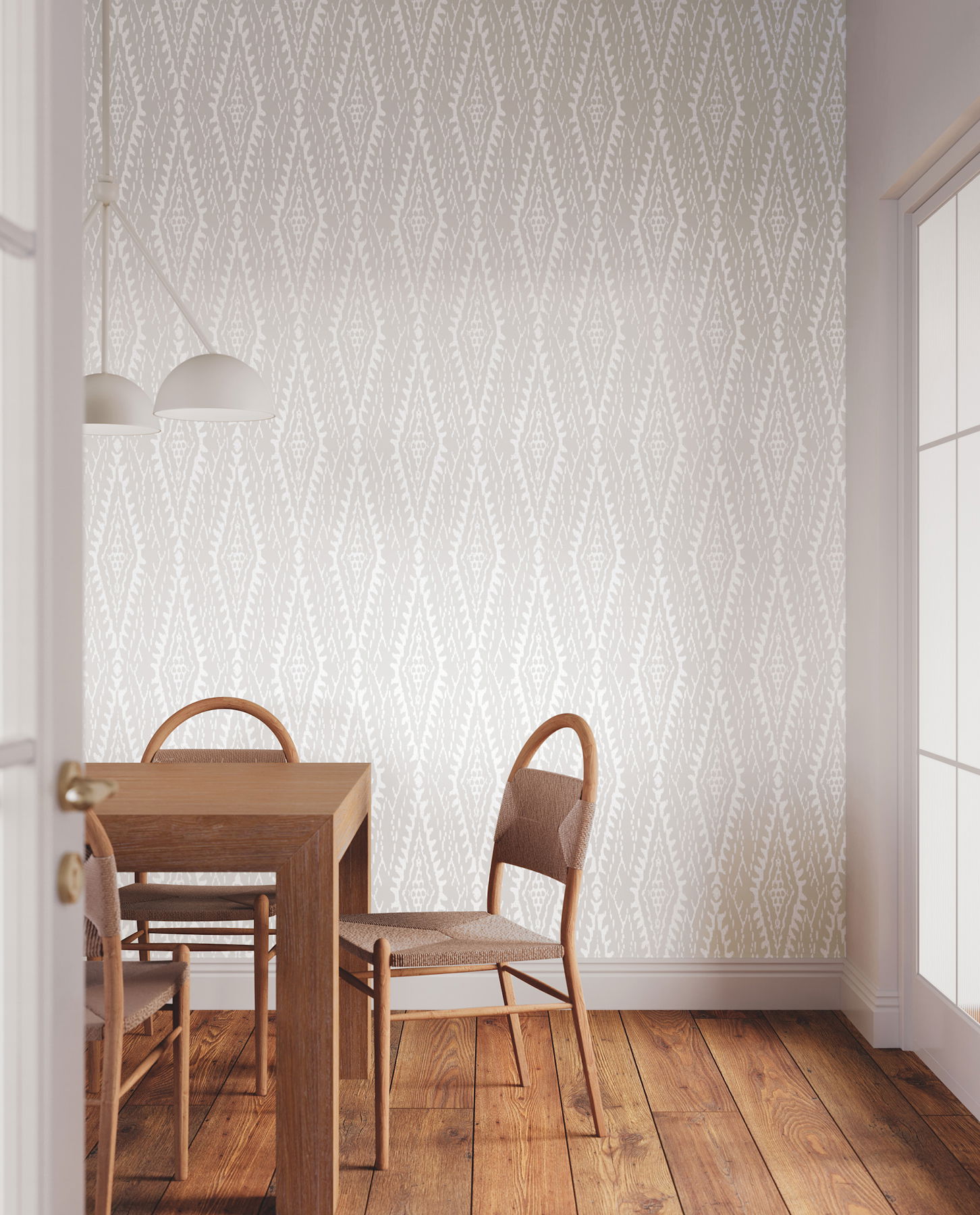 Rousseau Paperweave Warm Grey Wallpaper large image 