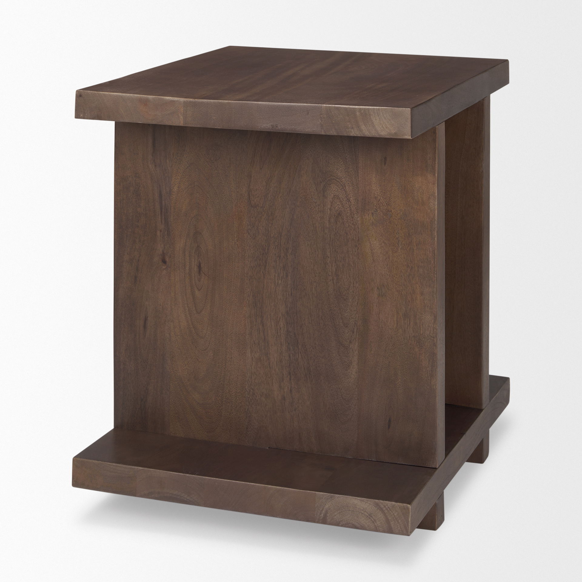Nohr Medium Brown Wood Accent Table, Side & End Table by Mercana, 22" length x 18" width x 22" height View 6