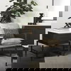 Divina Black-Brown Wood with White Marble Top and Black Metal Base 1 Drawer Side Table thumbnail 2