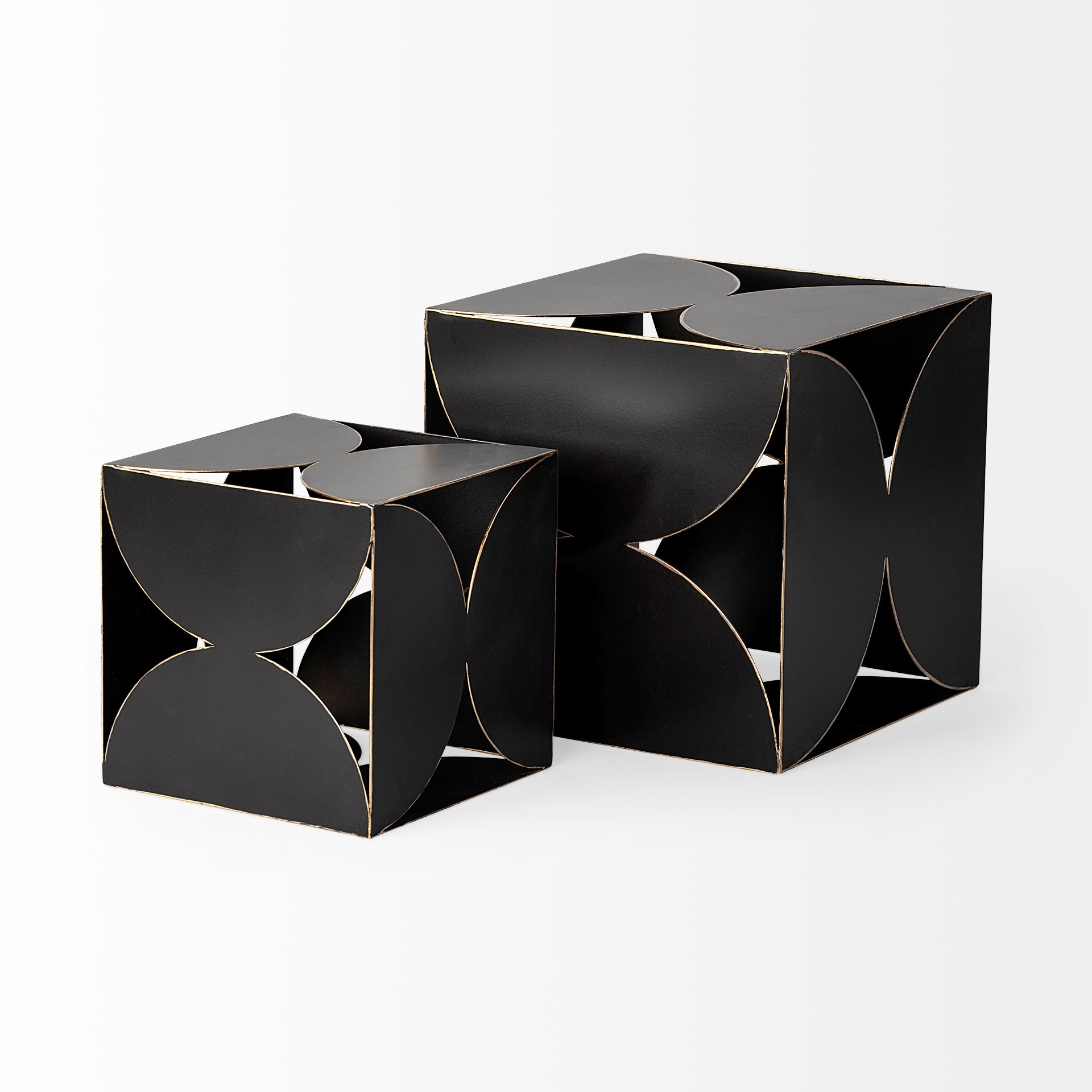 Darren (Large) 8L x 8W Black Metal Decorative Cube large image 