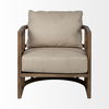 Skylar II Tan Fabric Covered Cushioned Demi-Lune Wooden Frame Accent Chair thumbnail 4