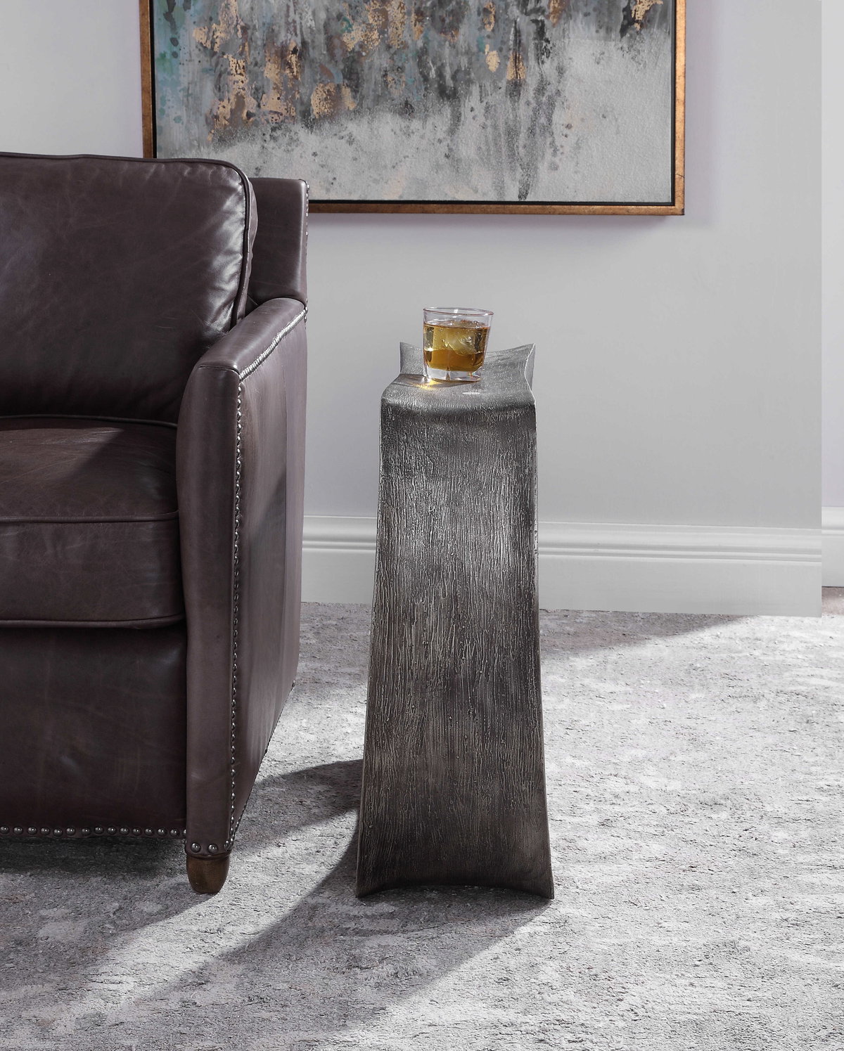 Valira Modern Accent Table, Side & End Table by Uttermost, 8.5" width x 23.75" height x 24" depth View 4