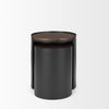 Varden Matte Black Metal with Dark Brown Wood Top Nesting Accent Tables thumbnail 5