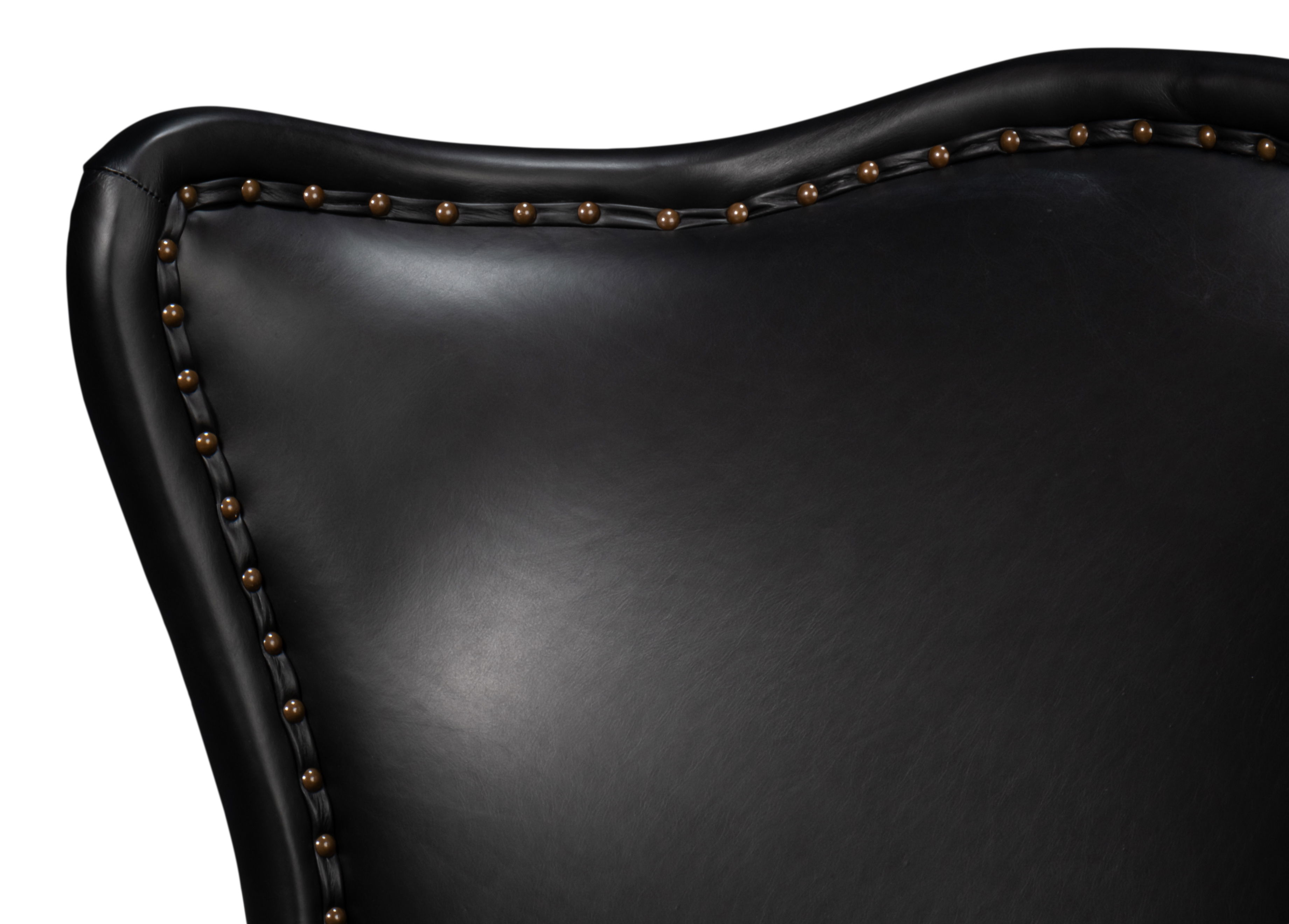 Drake Distilled Leather Chair, Black large image 