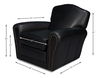 Elite French Club Swivel Chair, Black, Seating by Sarreid, 36" length x 33" width x 33" height thumbnail 15