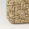 Adele   Medium Brown Seagrass Woven Square Pouf, Ottoman by Mercana, 17.72" length x 17.72" width x 17.72" height thumbnail 9