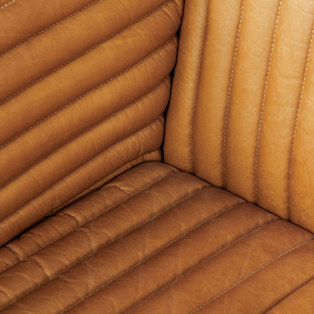 Ricciardo 82.5W Cognac Leather Three Seater Sofa, Sofas & Sectional by Mercana, 82.5" length x 38.5" width x 26.5" height View 8