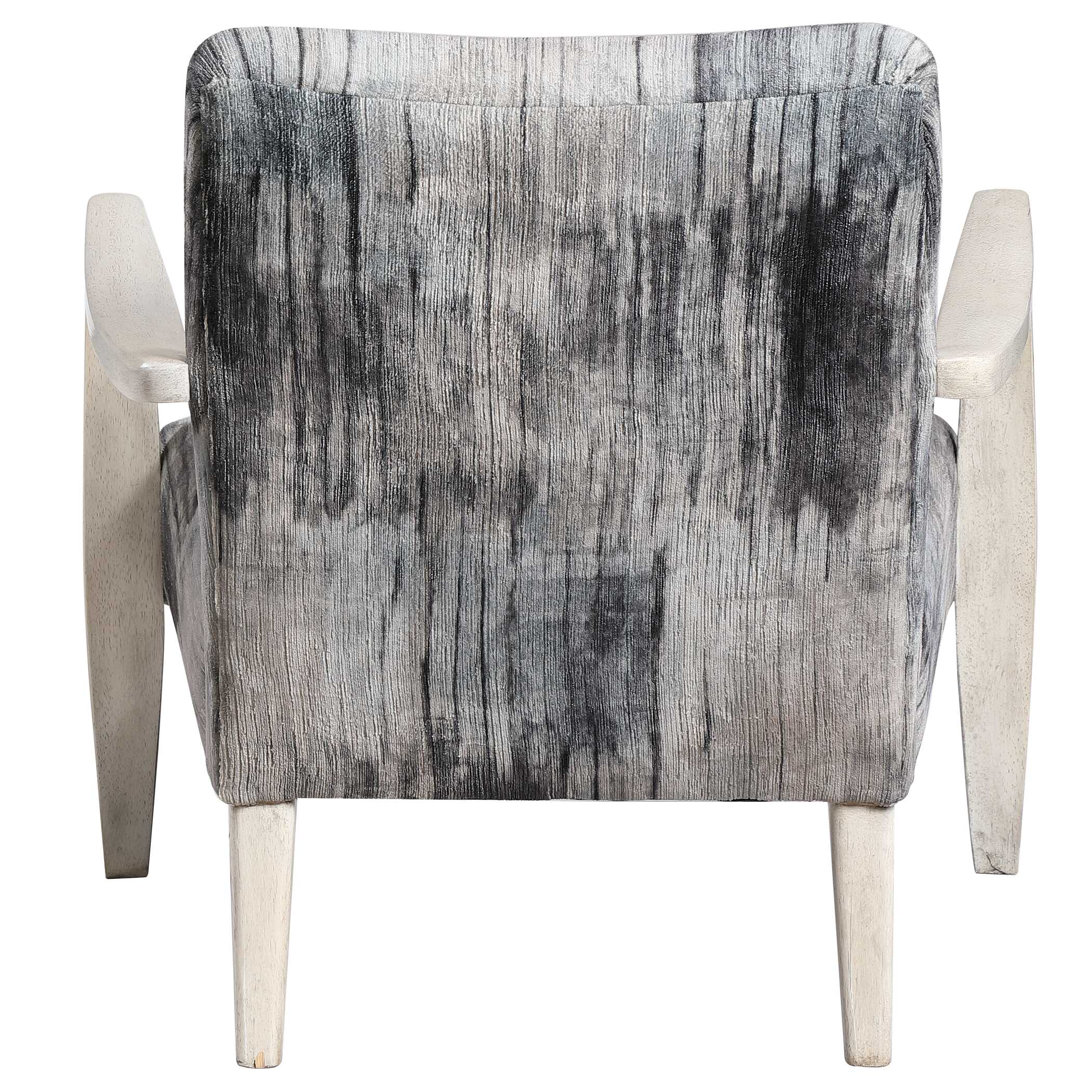 Watercolor Gray Chenille Accent Chair large image 