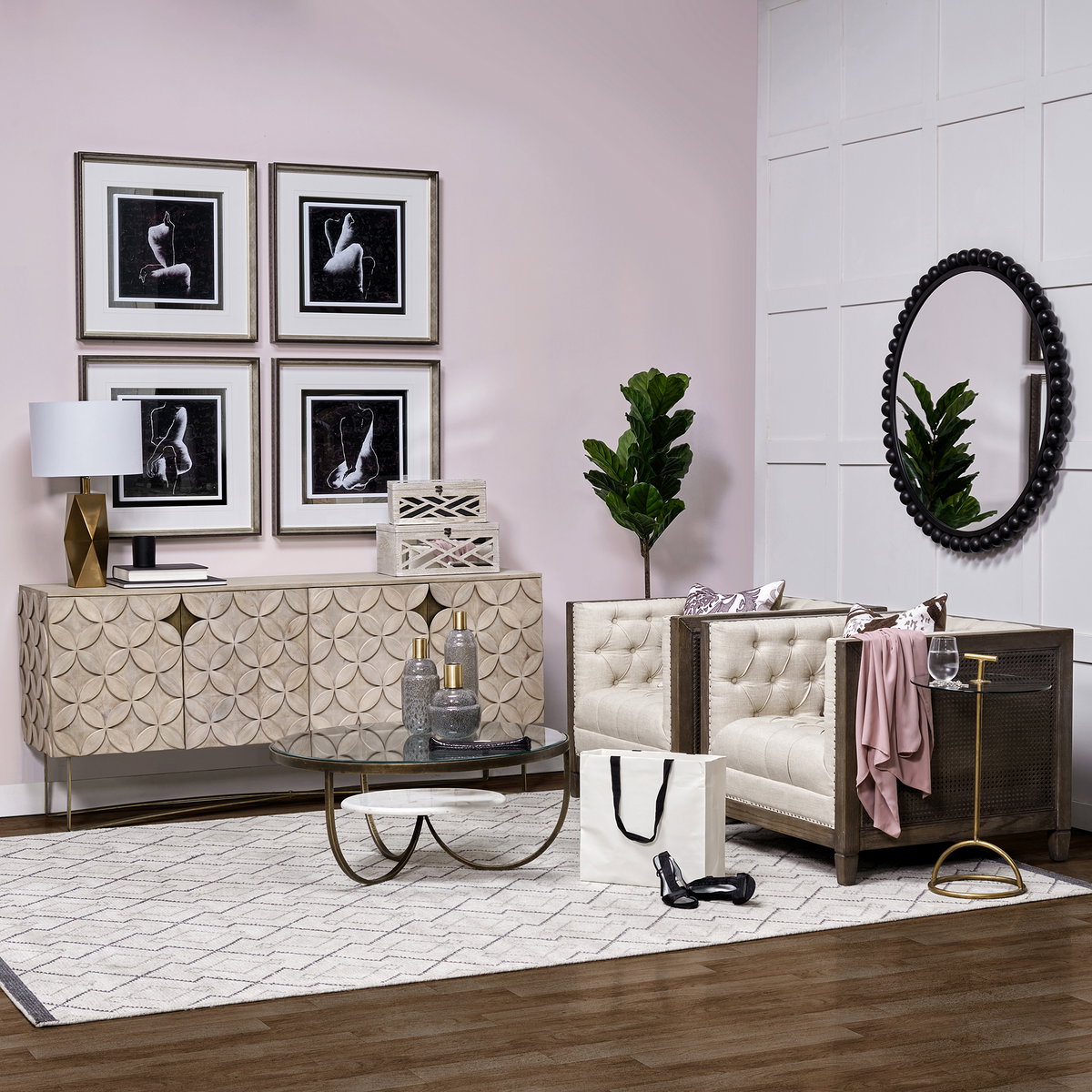 Toba II Tall Brown/Gold Spotted Gourd Style Vase, by Mercana, 4.8" length x 4.8" width x 11.85" height View 4