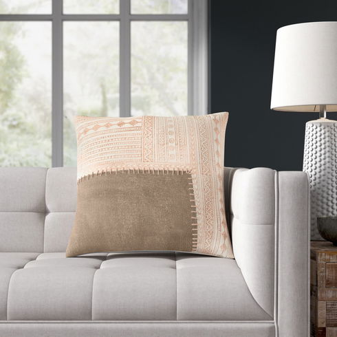 Ayami Gray/ Cream Tribal Throw Pillow 20 Inch