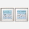 Sea Glass Sandbar Framed Prints Set/2, Art by Uttermost, 30.5" width x 30.5" height x 2" depth thumbnail 1
