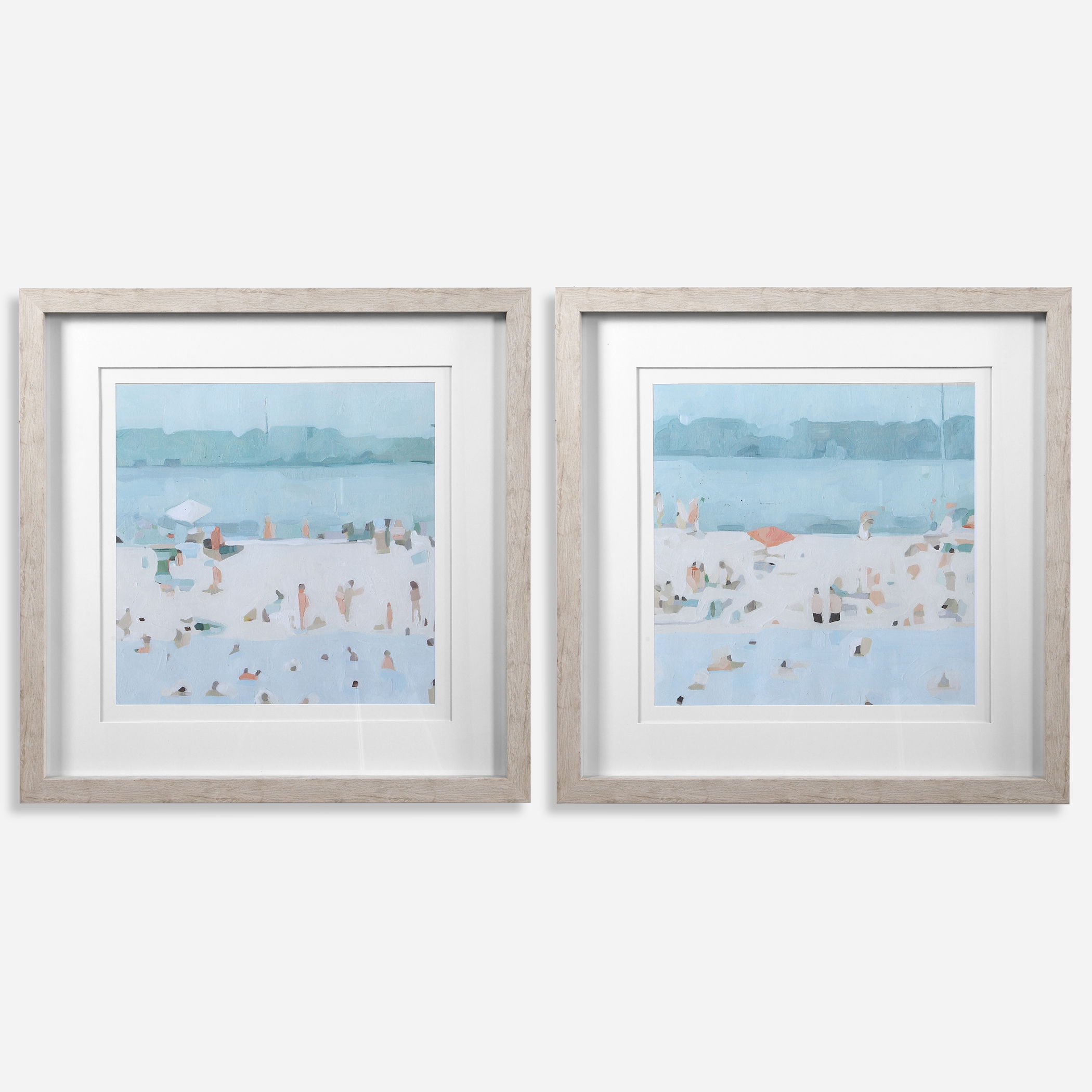 Sea Glass Sandbar Framed Prints Set/2, Painting by Uttermost, 30.5" width x 30.5" height x 2" depth View 1