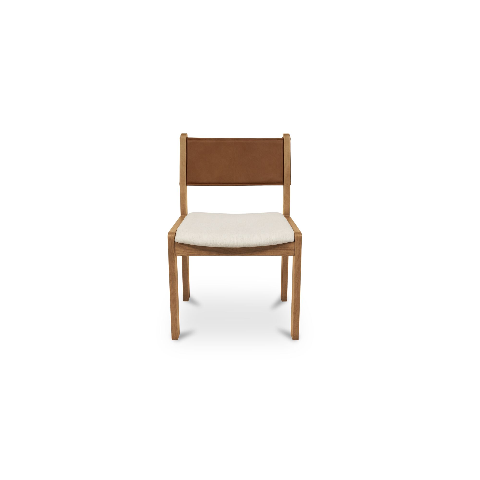 Carol Dining Chair Tan Leather Set Of Two, by Moe's Home, 21.6" width x 32" height x 19.5" depth View 1