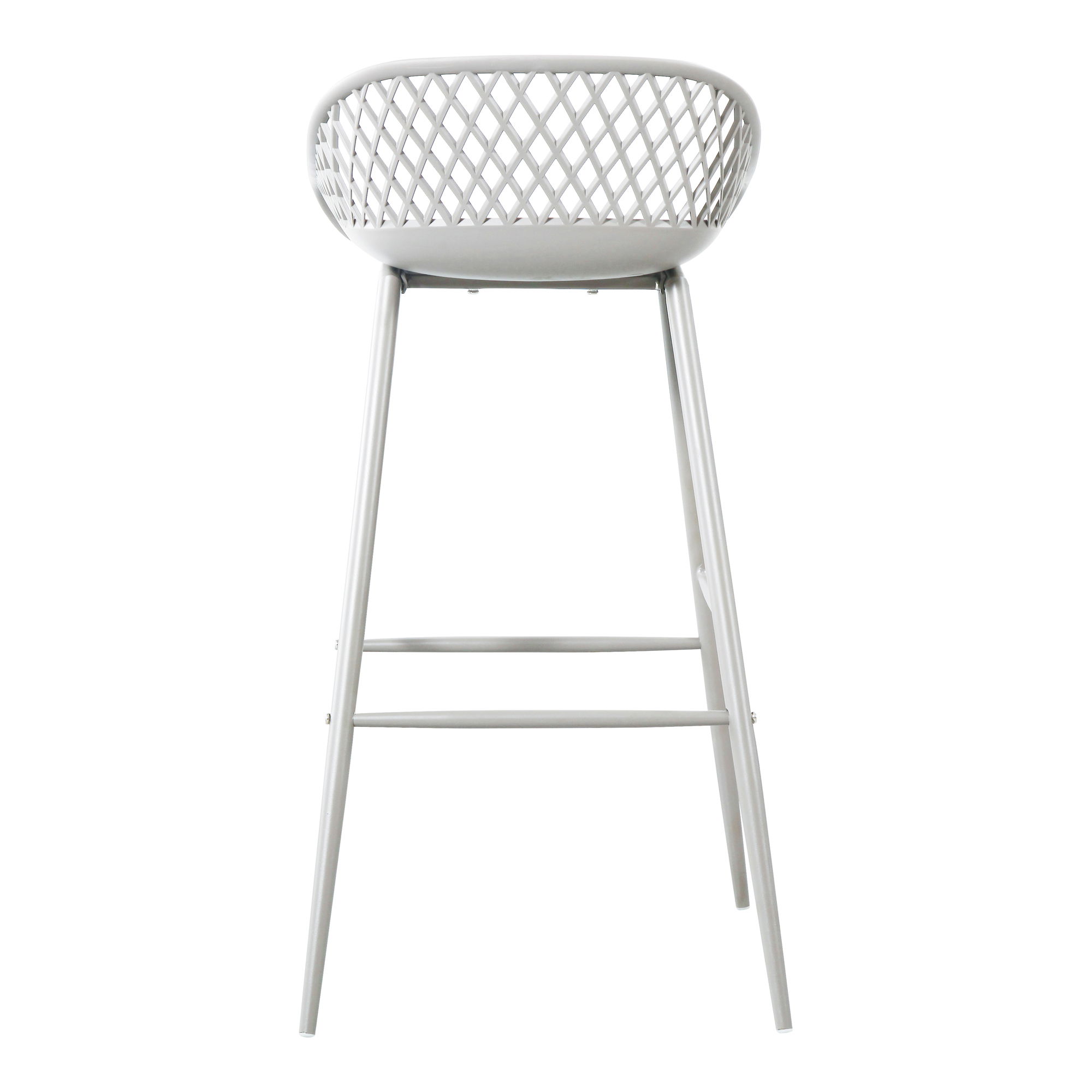 Piazza Outdoor Barstool White - Set Of Two, Counter & Bar Stool by Moe's Home, 19.29" width x 37.2" height x 19.68" depth View 8