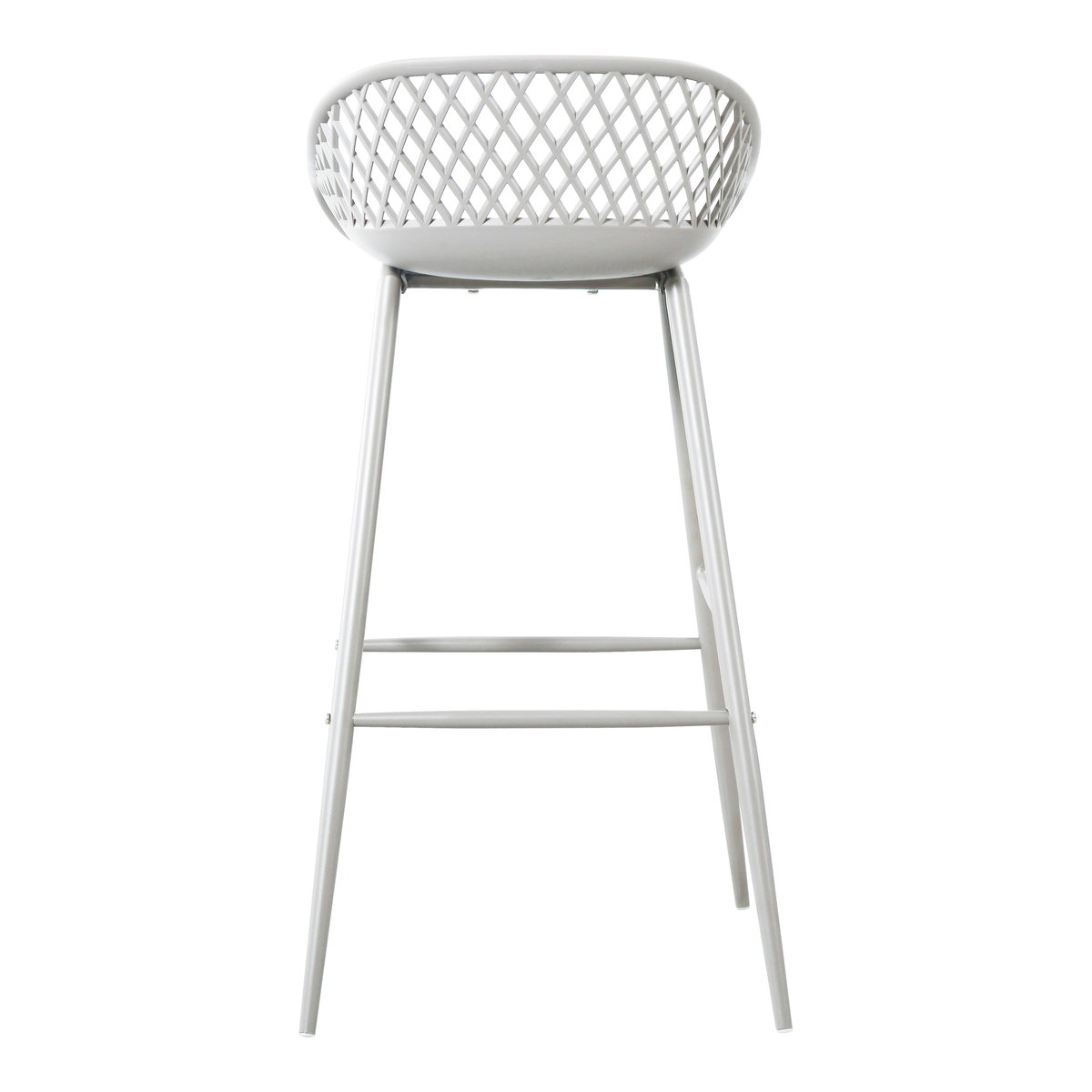 Piazza Outdoor Barstool White - Set Of Two, Outdoor Chair by Moe's Home, 1'7.29" width x 3'1.2" height x 1'7.68" depth View 8