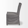 Elbert I Grey Fabric Slip-Cover Brown Wooden Base Dining Chair thumbnail 3