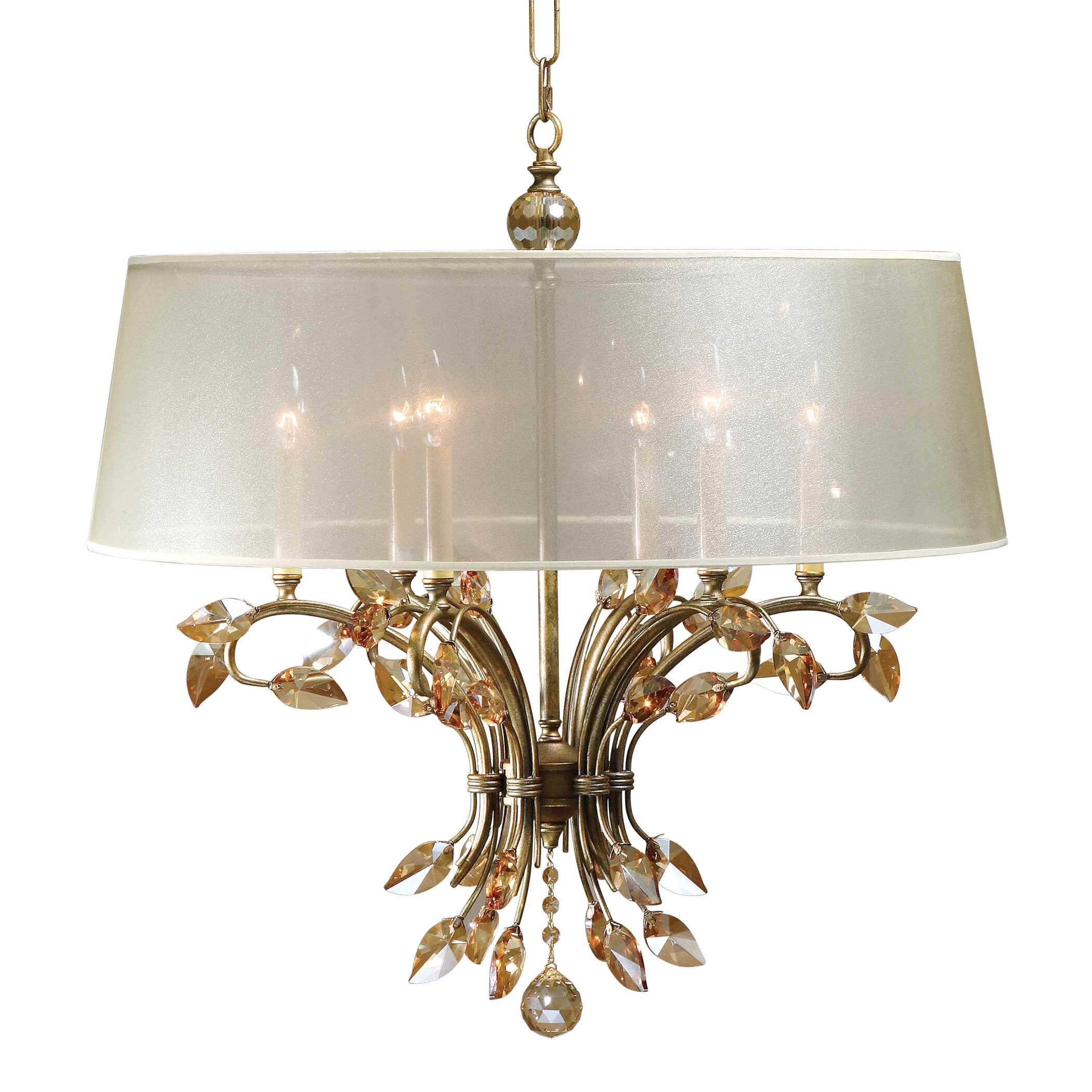 Alenya 6 Light Shade Chandelier, Ceiling Light by Uttermost, 29.12" width x 29.37" height x 29.12" diameter x 29.12" depth View 1