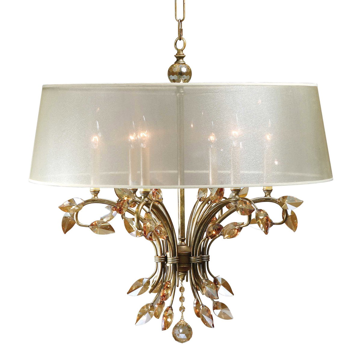 Alenya 6 Light Shade Chandelier, by Uttermost, 29.12" width x 29.37" height x 29.12" diameter x 29.12" depth View 1