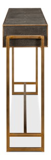 Shagreen Gold & Gray Console, Console Table by Sarreid, 49" length x 12" width x 34" height thumbnail 4