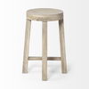 Brahma 26' Total Height White Washed Wood Stool, Counter & Bar Stool by Mercana, 14.5" length x 14.5" width x 26" height thumbnail 7