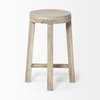 Brahma Backless 26in Seat Counter Stool | White Washed Wood, Counter & Bar Stool by Mercana, 14.5" length x 14.5" width x 26" height thumbnail 7