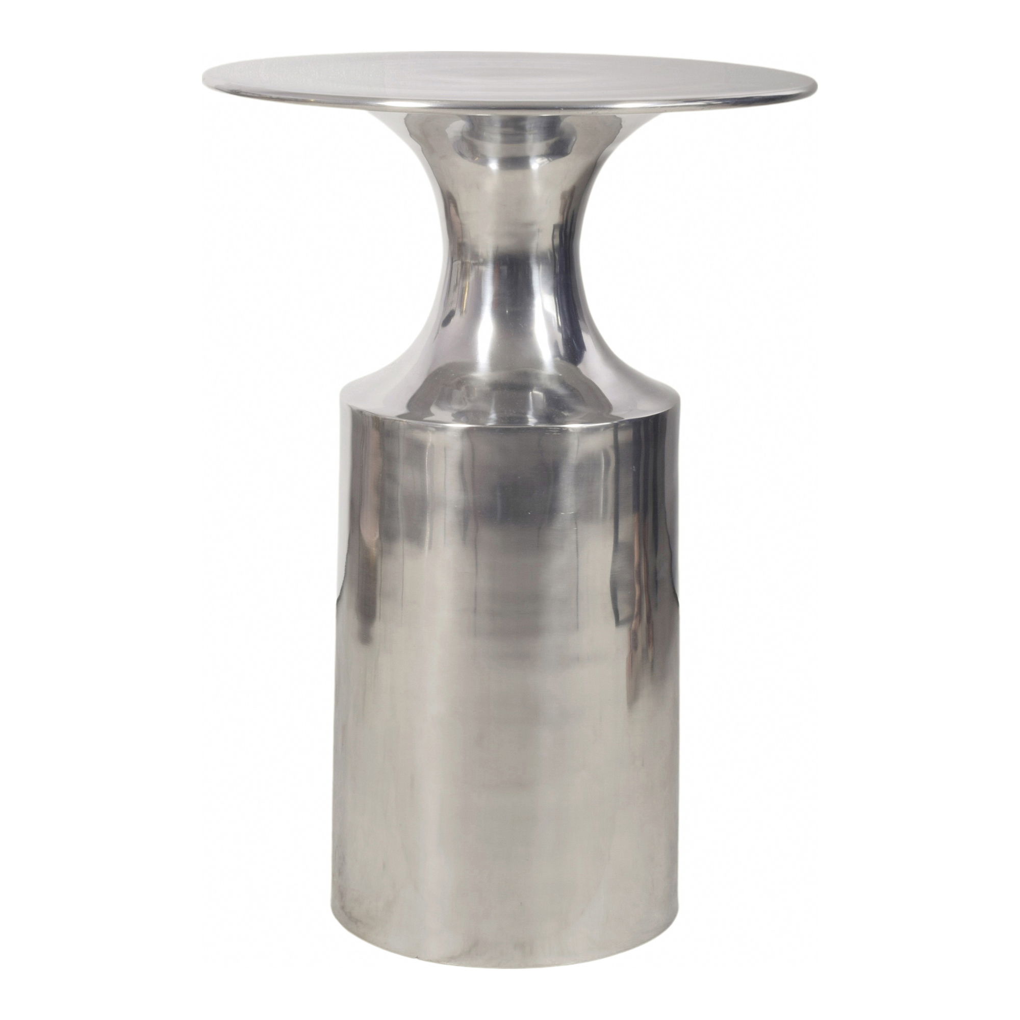 Rassa Accent Table Polished Silver, Side & End Table by Moe's Home, 14.5" width x 21" height x 14.5" depth View 1