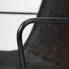 Sawyer Solid Back Dining Arm Chair | Black Faux Leather with Black Iron, Dining Chair by Mercana, 23.23" length x 25.59" width x 33.07" height thumbnail 7