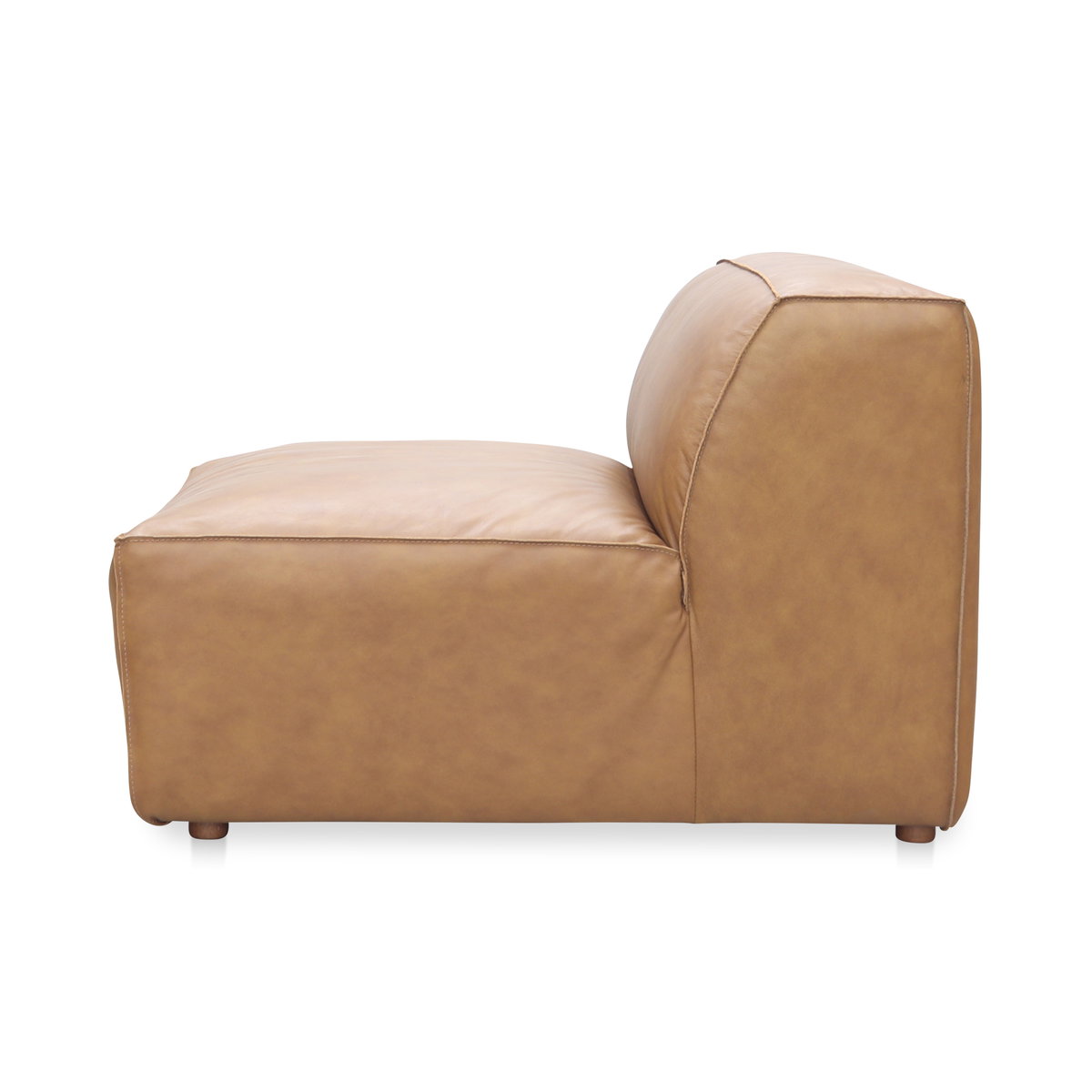 Form Slipper Chair Sonoran Tan Leather, Accent Chair by Moe's Home, 31" width x 26" height x 40.5" depth View 3