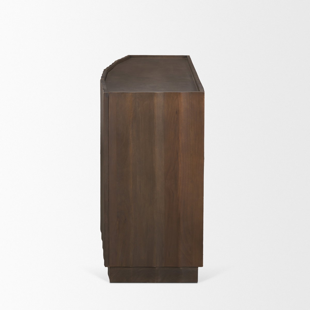 Swanson Dark Brown Wooden Scalloped Sideboard, Sideboards & Buffet by Mercana, 72" length x 19" width x 32" height View 5