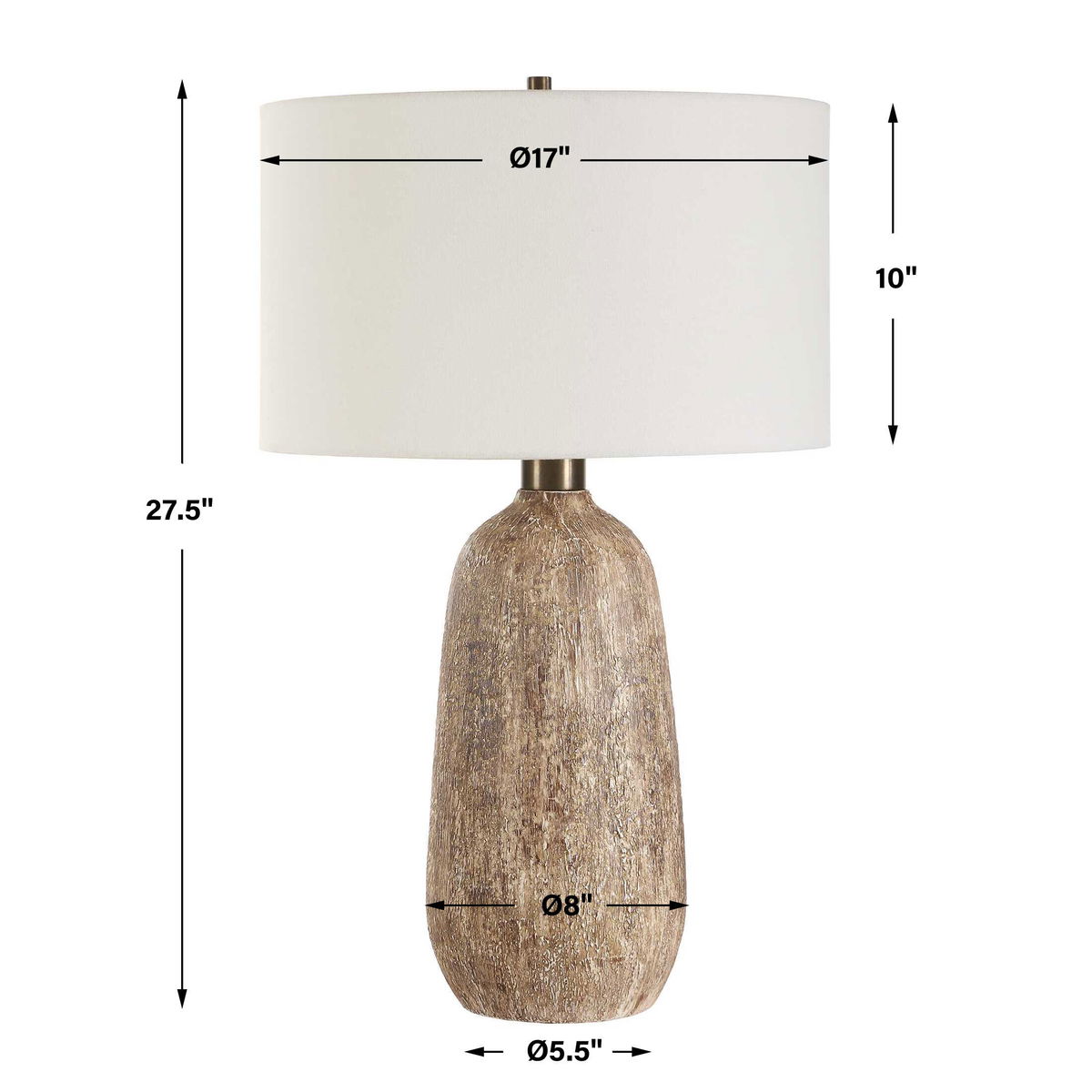 Napier Earthy Brown Table Lamp, by Uttermost, 17" width x 27.5" height x 17" depth View 3
