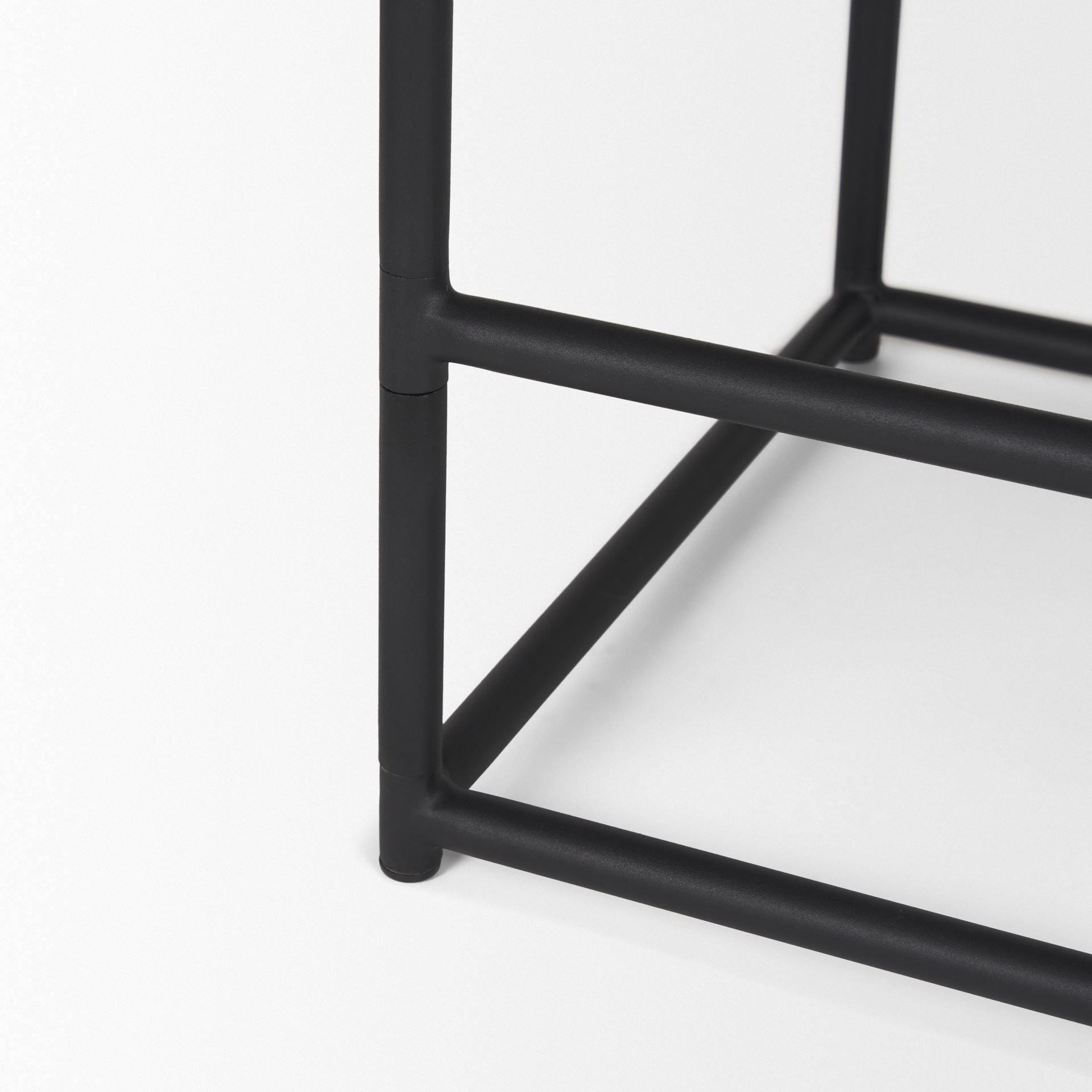 Taniel Black Leather with Black Metal Counter Stool large image 